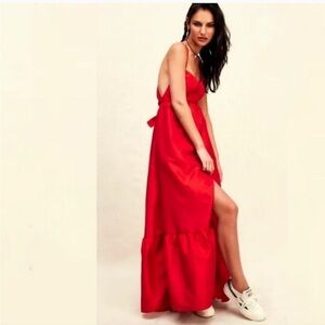 Free people red‎ maxi dress